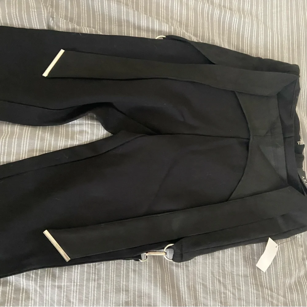 Chic Black Trousers with White Accents - Picture 2 of 5